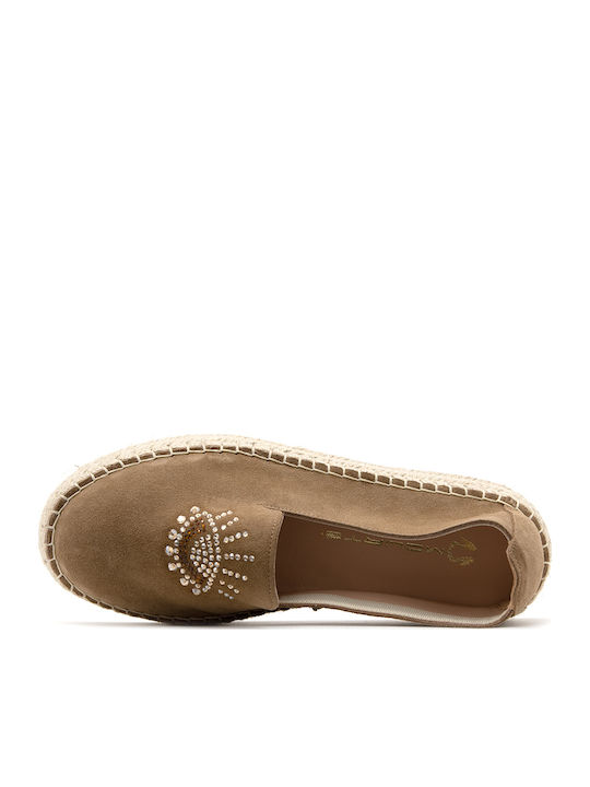 Women's Suede Espadrilles Taupe