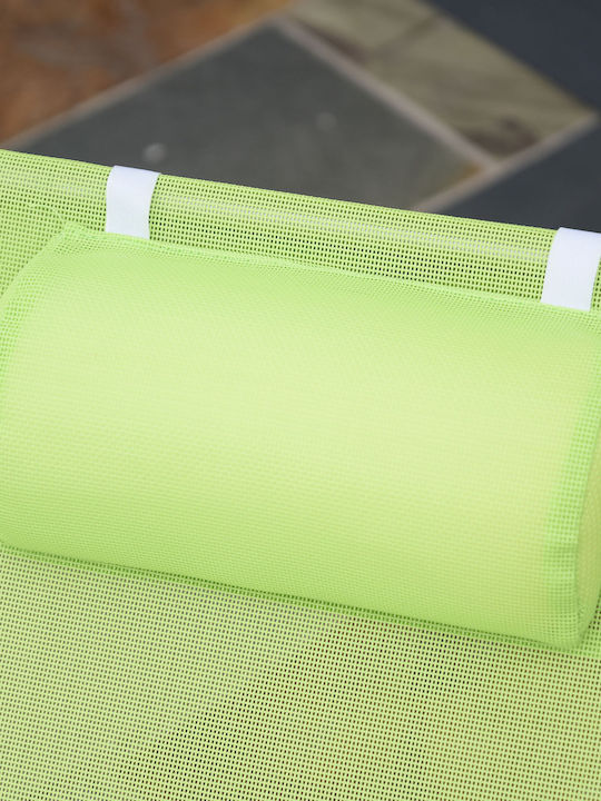 Liegestuhl Metallisch mit Textilene-Stoff Light Green 182x56x24.5cm.