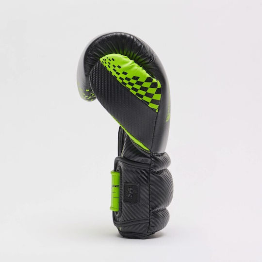 Leone Leone Carbon Black Γάντια Πυγμαχίας από Συνθετικό Δέρμα για Αγώνα Μαύρα