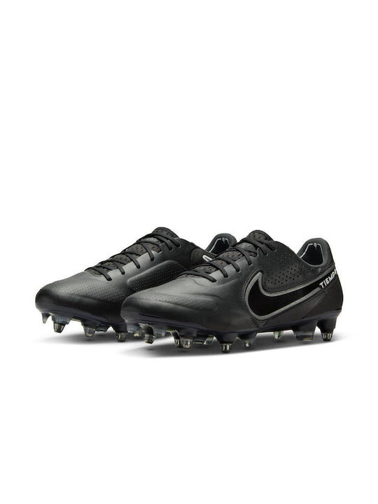Nike Tiempo Legend 9 Elite SG-Pro Χαμηλά Ποδοσφαιρικά Παπούτσια με Τάπες Μαύρα
