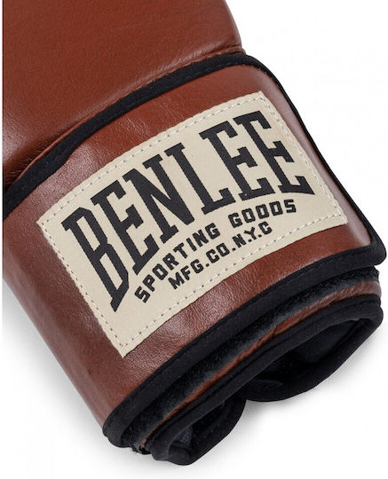 Benlee Vintage Leather Premium Training Γάντια Πυγμαχίας για Αγώνα Καφέ