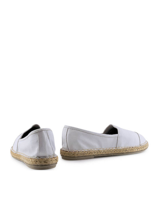 Women's Leather Espadrilles White