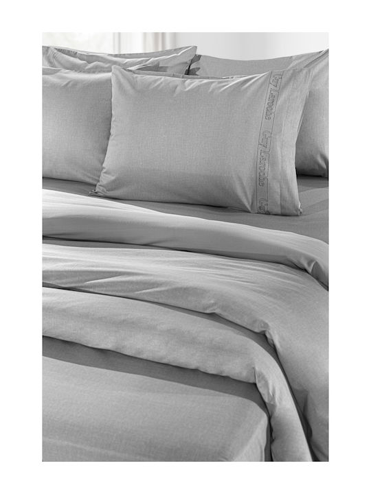 Guy Laroche Sheet Double with Elastic 140x200+32cm. Color Plus Silver