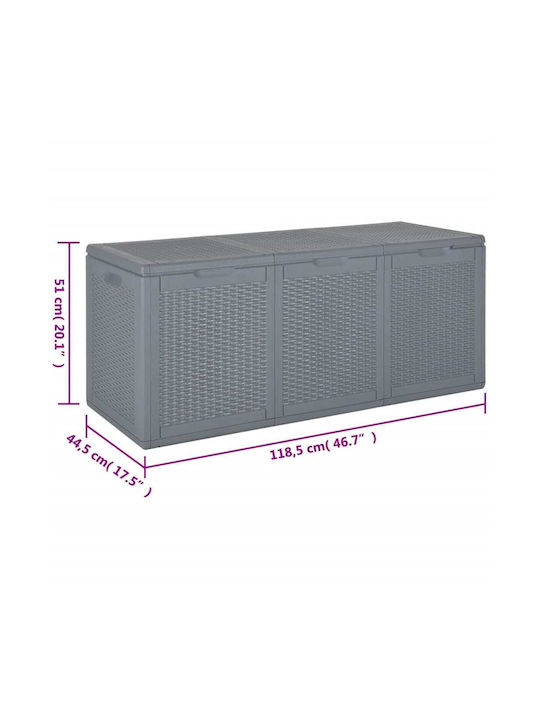 vidaXL Outdoor Storage Box 270lt Gray L118.5xW44.5xH51cm