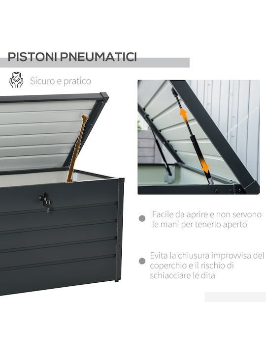 Outsunny Outdoor Storage Box Gray L120xW62xH62cm