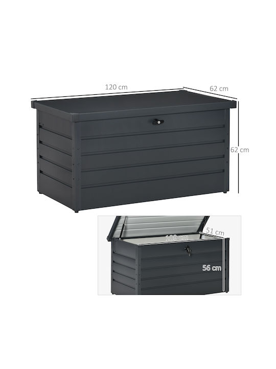 Outsunny Outdoor Storage Box Gray L120xW62xH62cm