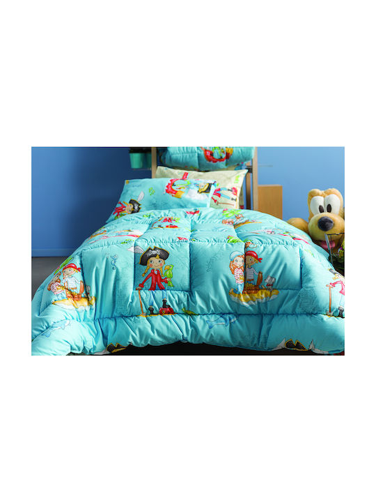 Charalambidis Textiles Sheet Set Single from Cotton & Polyester Pirates Blue 160x260cm 3pcs