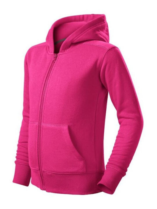 Malfini Girls Hooded Sweatshirt with Zipper Fuchsia