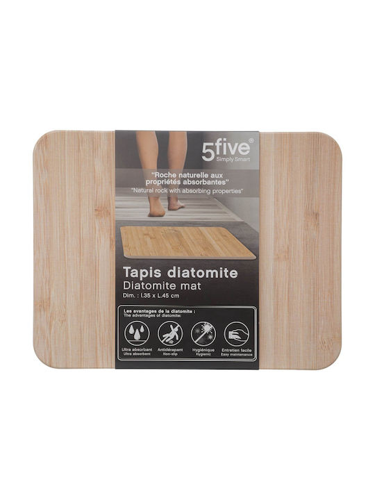 5Five Antiderapant Covoraș de Baie Lemn F-V 160928A Maro 35x45buc
