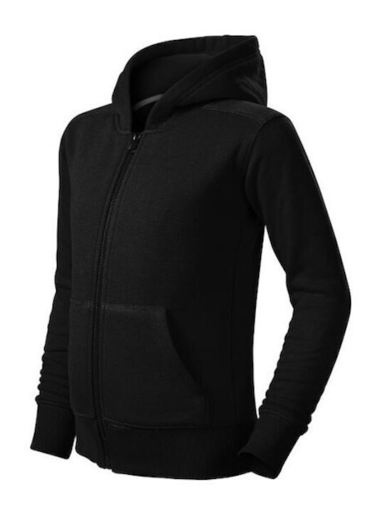 Malfini Boys Hooded Sweatshirt with Zipper Black