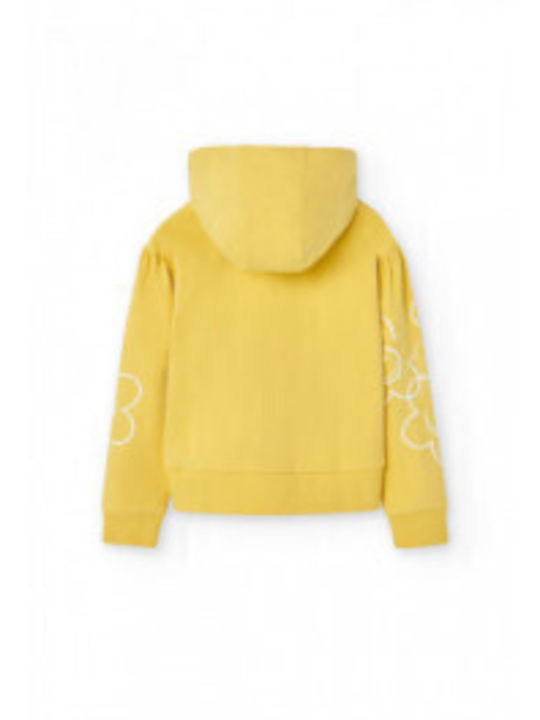 Boboli Girls Hooded Sweatshirt with Zipper Yellow