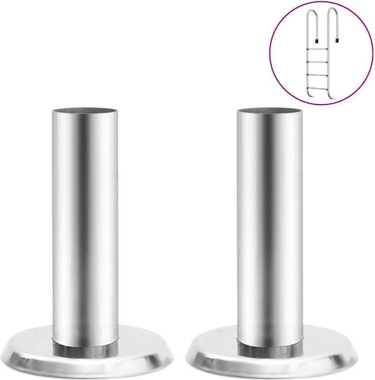 vidaXL Poolzubehör Handlaufhalterungen Silver