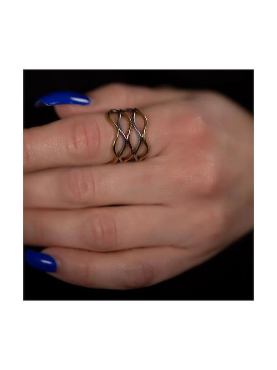 Wavy Ring made of Steel in Silver, Gold and Rose Gold colour