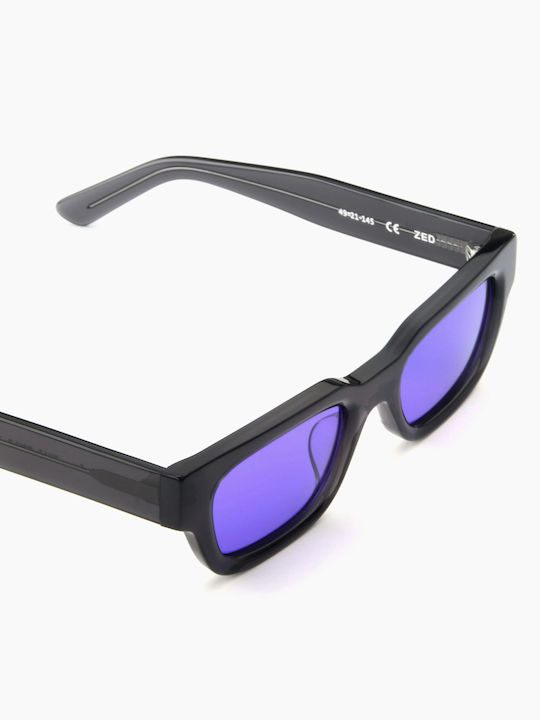Akila Zed Unisex Sunglasses with Black Plastic Frame and Purple Lens 1925-02-24