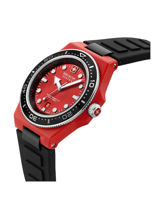 Swiss Military Hanowa Ocean Herrenuhr 45mm Batterie mit Schwarz Kautschukarmband