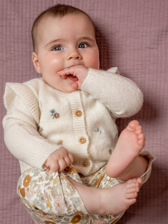 Little Dutch Girls Knitted Sweatshirt with Buttons White