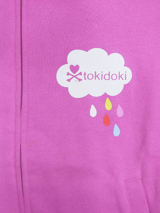 Tokidoki Kids Sweatshirt Cardigan with Hood Pink