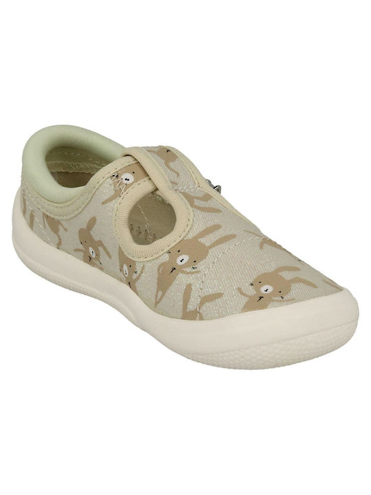 Clarks Kids Ballerinas with Adjustable Metal Clasp Beige