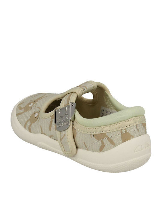 Kids Ballerinas Briley Bow with Adjustable Metal Clasp Beige