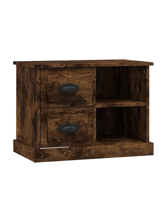 Wooden Bedside Table Smoky Oak 60x35.5x45cm