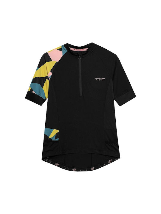 4F Cycling Kurze Ärmel Radtrikot Schwarz