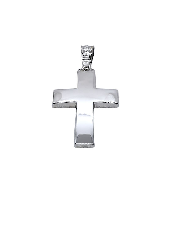 Triantos White Gold Cross 14K with Chain 1.2.1310W