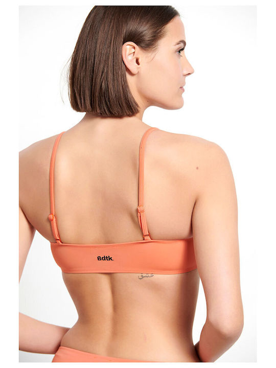 BodyTalk Sports Bra Bikini Top with Adjustable Straps Orange