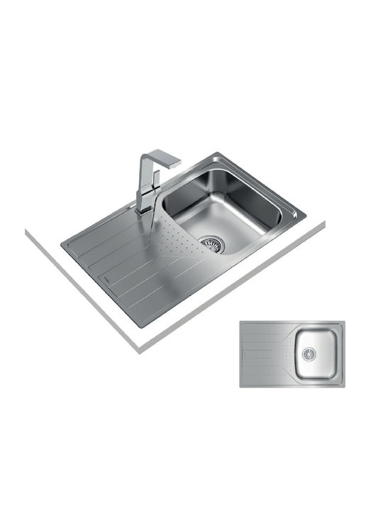 Teka Universe 45 T-XP 1B 1D Ένθετος Νεροχύτης Inox Σατινέ Μ79xΠ50cm Ασημί
