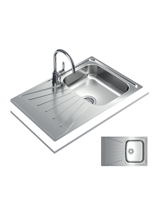 Teka Starbright 45 E-XN 1B 1D 115120037 Drop-In Sink Right Inox Satin W86xD50cm Silver