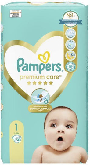 Pampers Tape Diapers Premium Care No. 1 for 2-5kg 50pcs