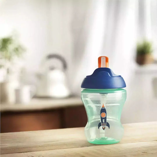 Tommee Tippee Easy Drink Straw Baby Sippy Cup Plastic with Handles Blue for 6m+ 230ml