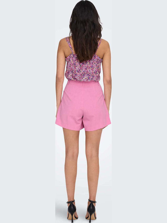 Damen Hohe Taille Shorts Rosa