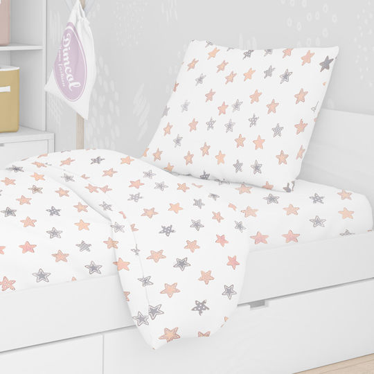Dimcol Комплект чаршафи Единично Памучни Star 103 Сив 160x240см 3бр