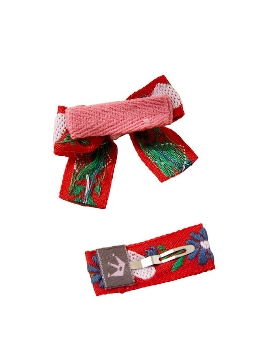 Children's clips 2pcs "Red Flowers"