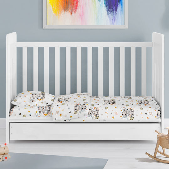 Dimcol Lion Cub Baby Sheet Crib Cotton Gray 80x110cm