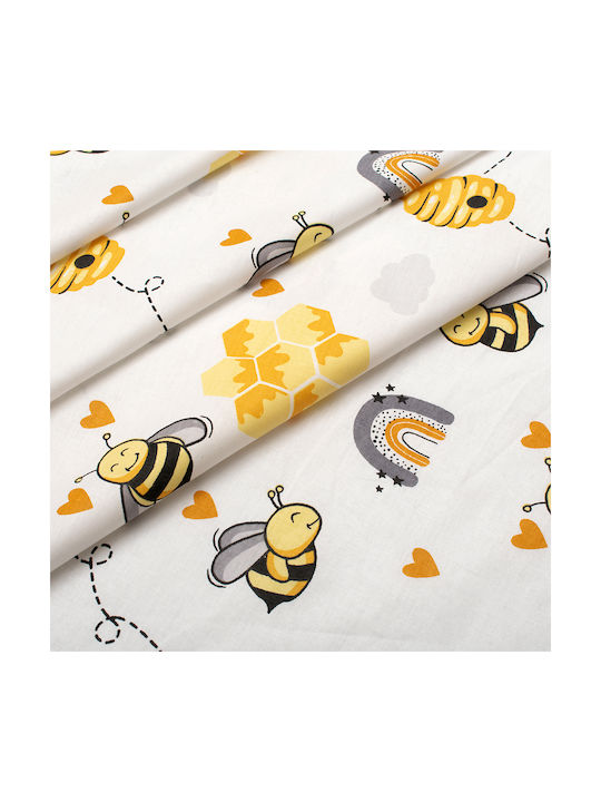 Dimcol Baby Sheet Cradle Cotton White-Yellow Yellow 80x110cm