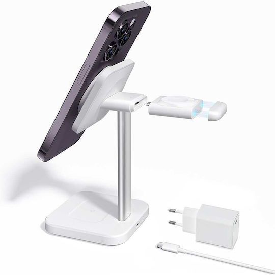 ESR Φορτιστής Magsafe Λευκός (Halolock 3in1)