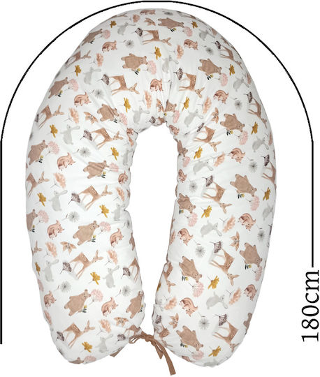 Baby Star Pregnancy & Nursing Pillow White D058-FOREST FRIENDS 180cm