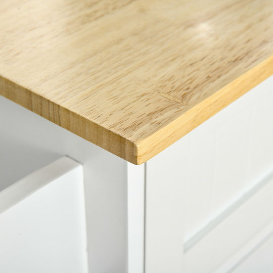 Floor Kitchen Cabinet White 121x46x91cm