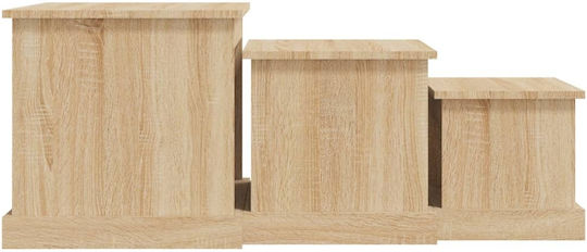 Ορθogonales Zigon-Set aus Holz Sonoma Eiche 3 Stück M48xB45xH45cm