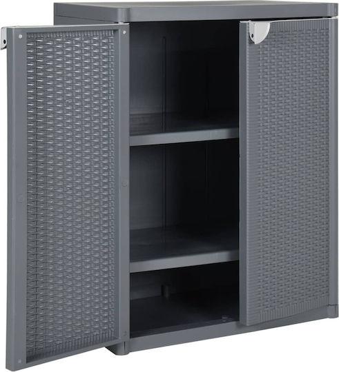 Double Door Wardrobe Plastic with 2 Shelves 65x45x88cm