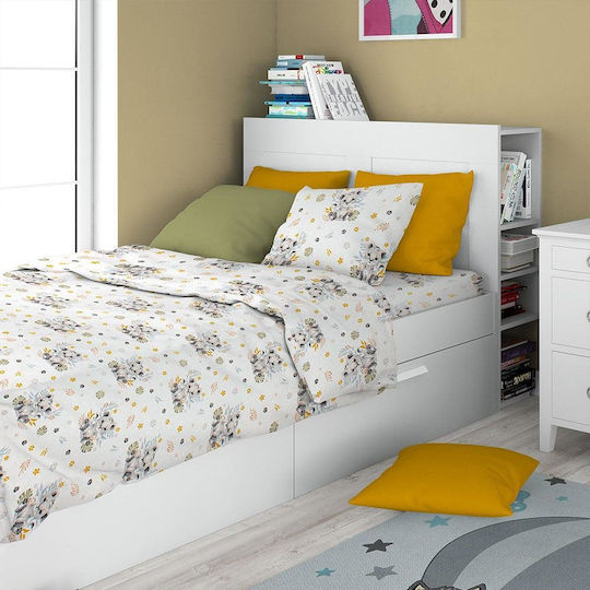 Dimcol Детски калъф за възглавница от 100% памук 50x70cm Сив Dimcol Детски калъф за възглавница от 100% памук 50x70cm Сив