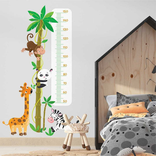 Caravelshop Kids Growth Height Chart Wall Sticker with Design Animals Animals - Explorers Multicolour 150cm