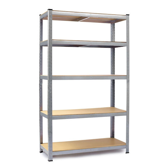 Humberg Galvanized Dexion with 5 Wooden Shelves L90xD40xH180cm GC