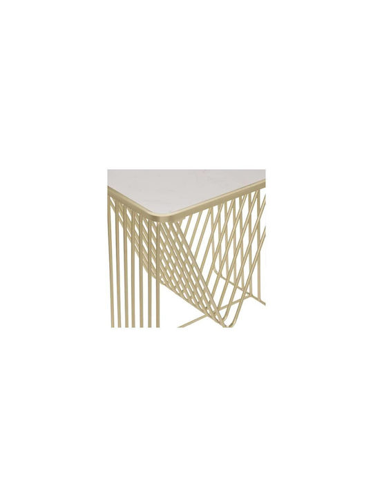Rectangular Side Table Wooden Gold M46.5xL43.5xH47cm