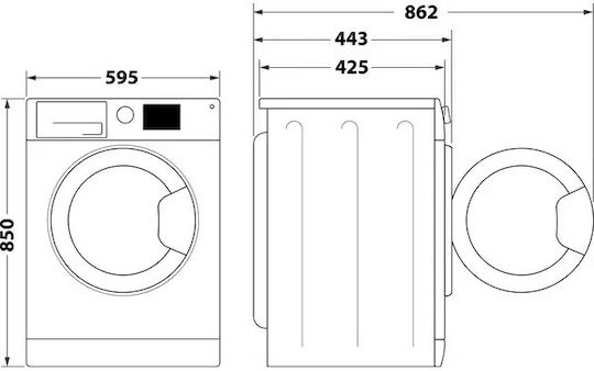 Indesit Πλυντήριο Ρούχων 6kg 1200 Στροφών MTWSA 61294 W EE