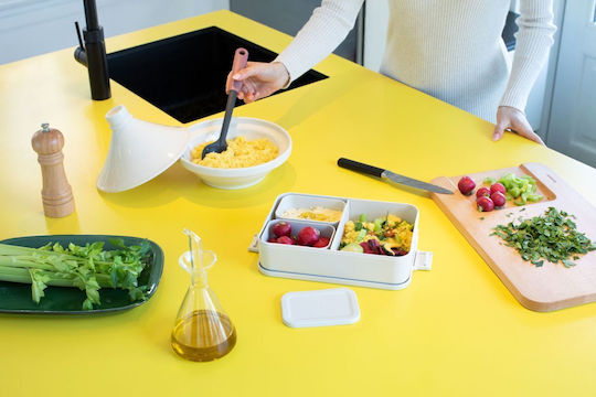 Brabantia Кутия за Храна Пластмасова Бяла с Прегради 2лт