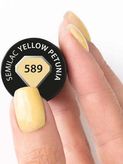 Semilac Ημιμόνιμο Βερνίκι Νυχιών 589 Yellow Petunia 7ml