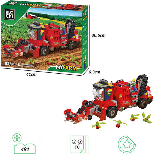 Blocki Blocki Meine Farm - Beet Erntemaschine für 6+ Jahre 481 Stück
