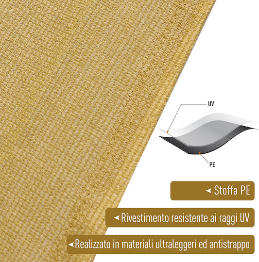 Outsunny Awnings Sail Ορθογώνιο Πανί Σκίασης Μπεζ με Κρίκους 6x4m